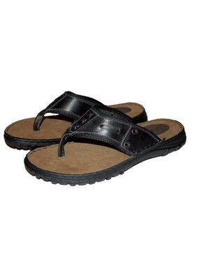 Men's Sandals Flip Flop Open Toe Sandals Black Size 10